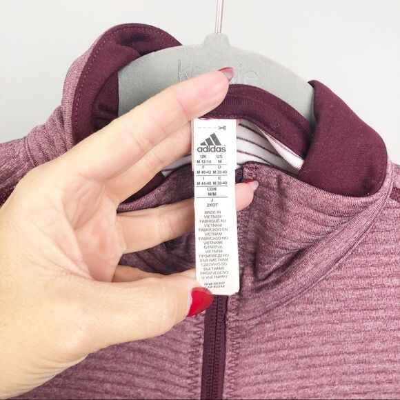 ADIDAS | Two Tone Burgundy Track Jacket Zip Front - Picture 7 of 8